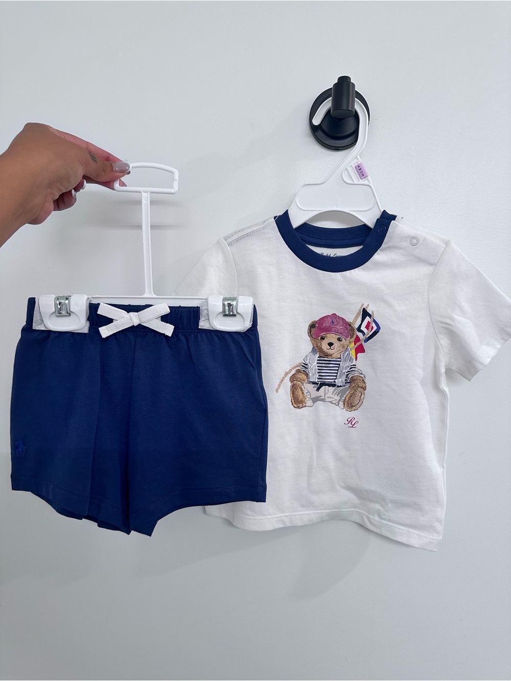 Baby Boys' Polo Bear Crewneck T-Shirt and Shorts, 2-Piece Set